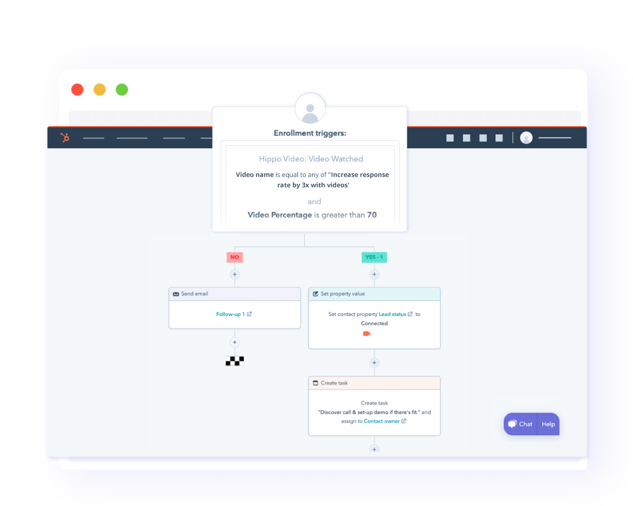 Hubspot workflows based on Hippo video events